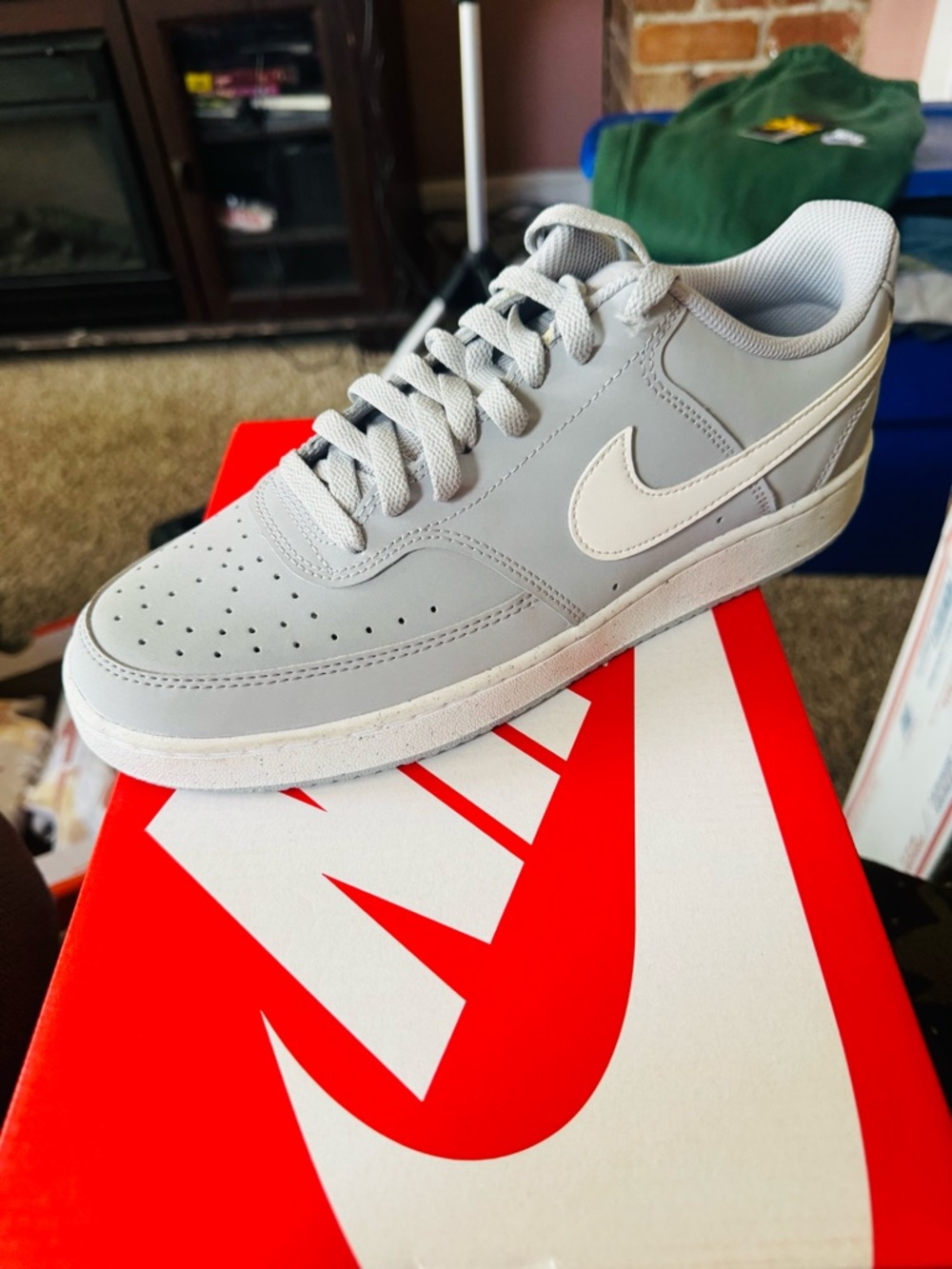 Nike Court Vision Lo V2  wolf Gray Low-Top Sneakers with White Swoosh